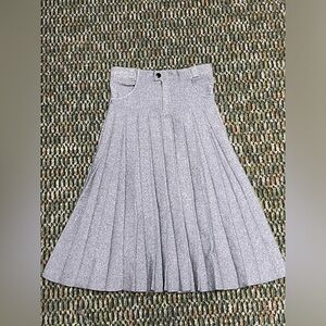 Blue denim pleaded skirt